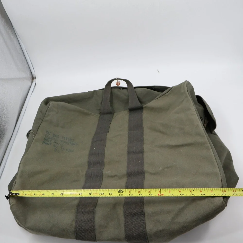 Tennier‎ Industries Flyer's Kit Bag Unisex Large Olive Drab Canvas 1982 Military